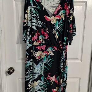 Jennifer Lopez Black Floral Maxi Dress